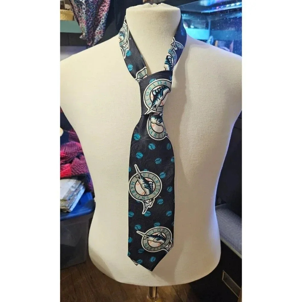 Vintage 1994 Ralph Marlin MLB Florida Marlins Men's Neck Tie Made in USA
